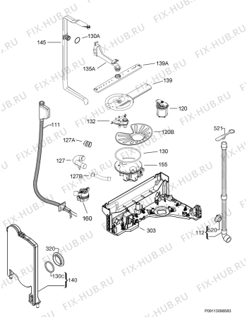 Взрыв-схема посудомоечной машины Aeg F55008IM0P - Схема узла Hydraulic System 272